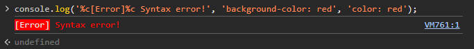 console.log result 1