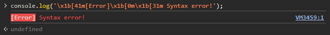 console.log result 1